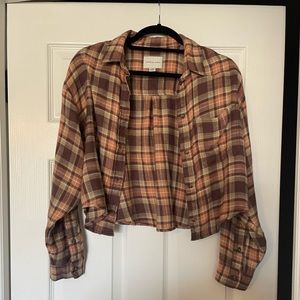 American Rage cropped flannel size small